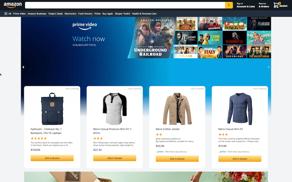 Amazon Clone (React JS, Next JS)